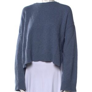 Wool Blue Crewneck Sweater